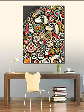 Kanvas Tablo Renkli Soyut Halkalar