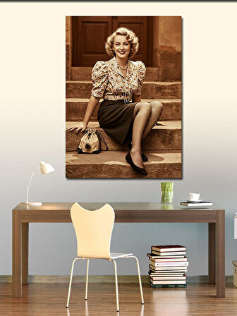 Kanvas Tablo Retro Kadın Portresi