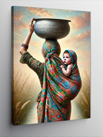 Kanvas Tablo Kadın ve Su Taşıma