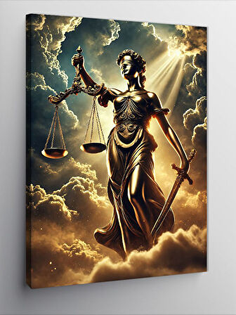 Kanvas Tablo Adalet Tanrıçası Figürü