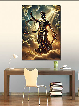 Kanvas Tablo Adalet Tanrıçası Figürü
