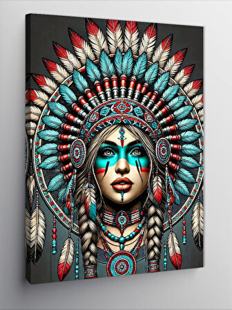 Kanvas Tablo Kızılderili Kadın Sanatı