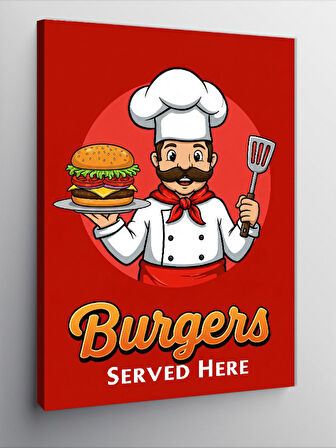 Kanvas Tablo Burger Şefi Afişi