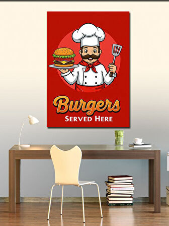 Kanvas Tablo Burger Şefi Afişi