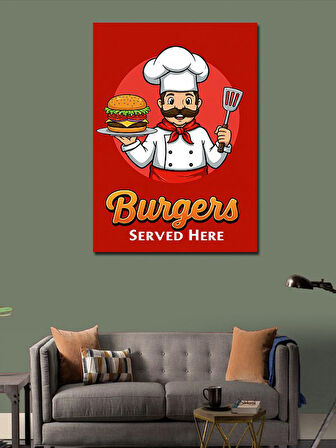 Kanvas Tablo Burger Şefi Afişi