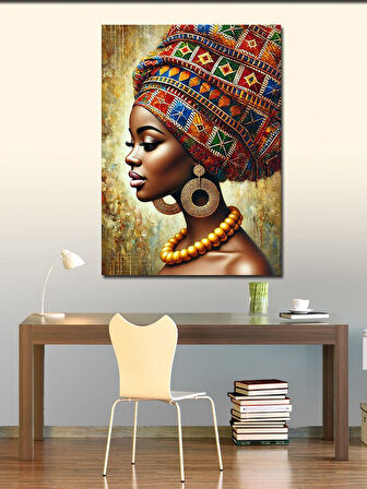 Kanvas Tablo Afrikalı Kadın ve Türban