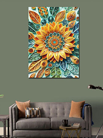 Kanvas Tablo Renkli Mandala Deseni