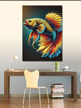 Kanvas Tablo Renkli Betta Balığı