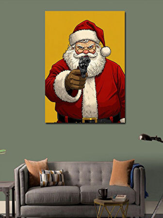 Kanvas Tablo Silahlı Noel Baba