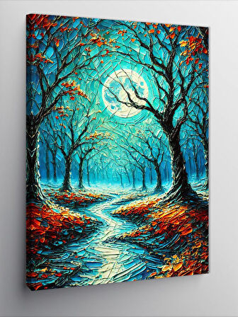Kanvas Tablo Renkli Nehir ve Orman