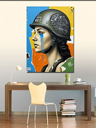 Kanvas Tablo Kadın Asker Portresi