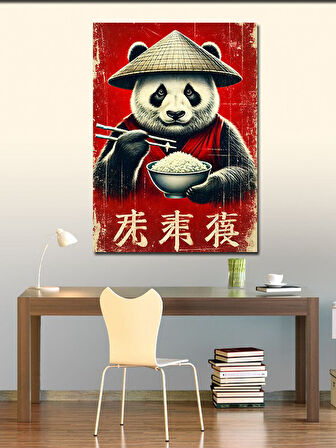 Kanvas Tablo Ramen Yiyen Panda