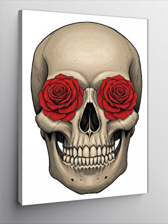 Kanvas Tablo Kırmızı Gözlü Kafatası