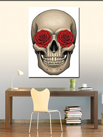 Kanvas Tablo Kırmızı Gözlü Kafatası