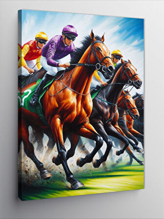 Kanvas Tablo At Yarışı ve Renkler