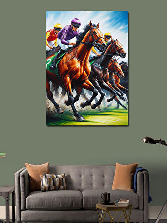 Kanvas Tablo At Yarışı ve Renkler