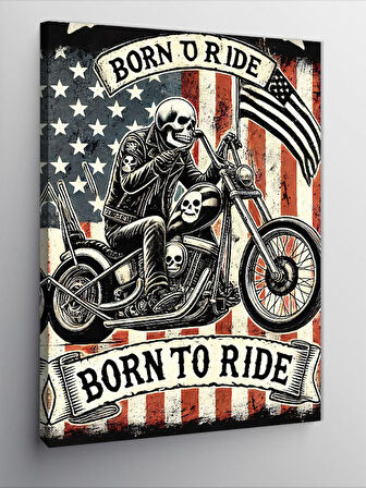 Kanvas Tablo Born to Ride Posteri