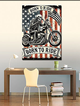 Kanvas Tablo Born to Ride Posteri