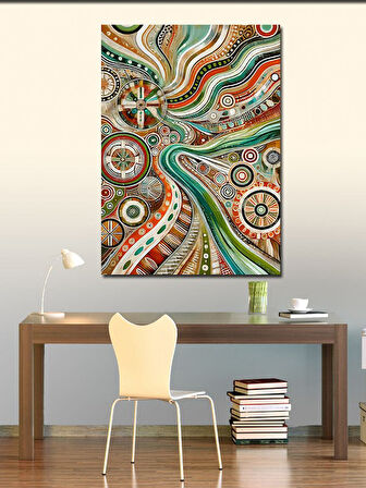 Kanvas Tablo Soyut Spiral Desenler