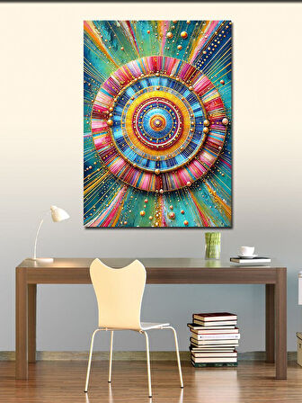 Kanvas Tablo Renkli Mandala Çizimi