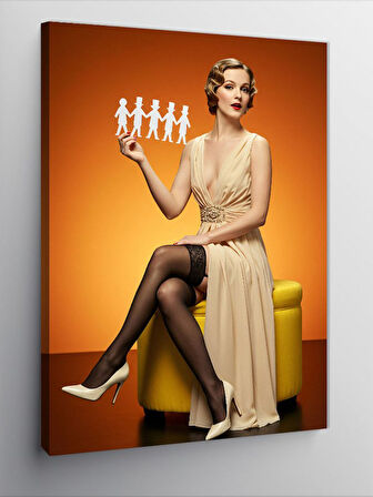 Kanvas Tablo Kadın ve Origami