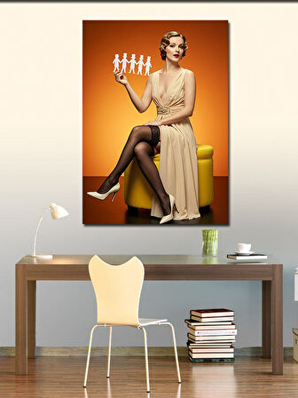 Kanvas Tablo Kadın ve Origami