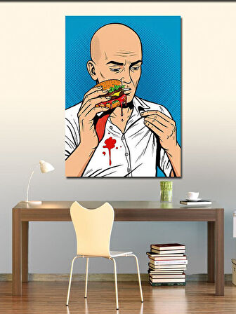 Kanvas Tablo Ketçap ve Hamburger Çizimi