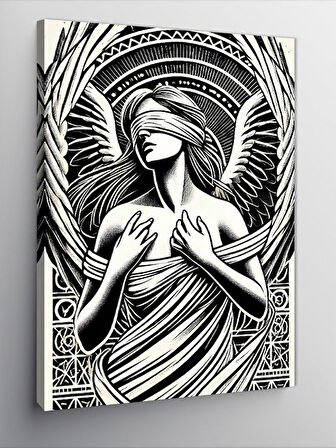 Kanvas Tablo Kanatlı Kadın Portresi
