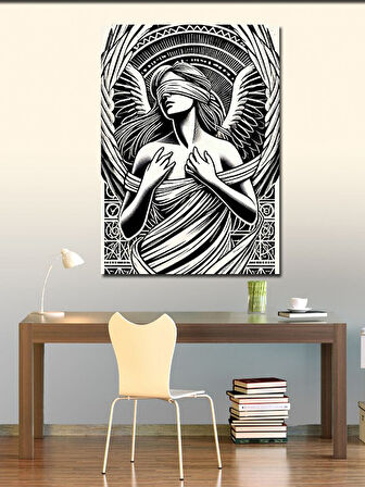 Kanvas Tablo Kanatlı Kadın Portresi