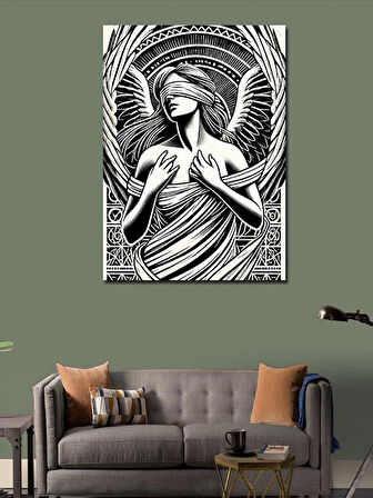 Kanvas Tablo Kanatlı Kadın Portresi