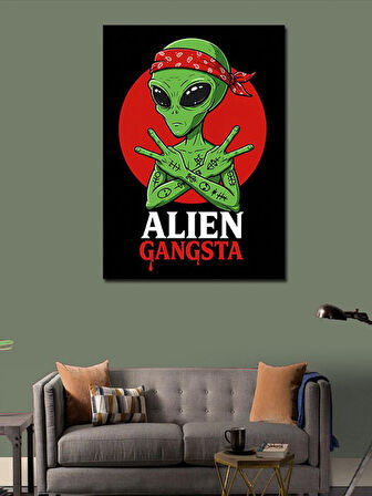 Kanvas Tablo Alien Gangsta Figürü