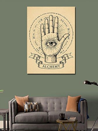 Kanvas Tablo Simya ve El Motifi