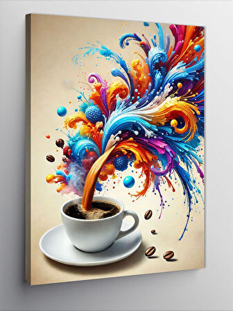 Kanvas Tablo Renkli Kahve Sıçraması