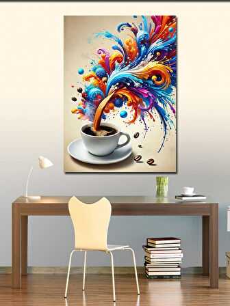 Kanvas Tablo Renkli Kahve Sıçraması