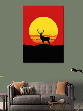 Kanvas Tablo Gün Batımında Geyik
