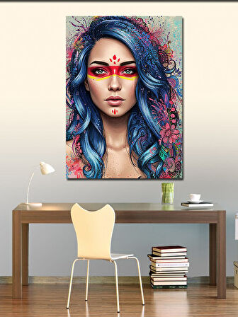 Kanvas Tablo Renkli Hint Kadını