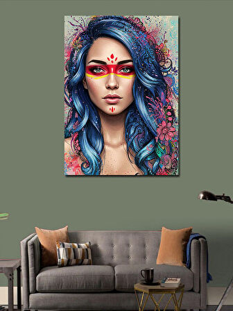 Kanvas Tablo Renkli Hint Kadını