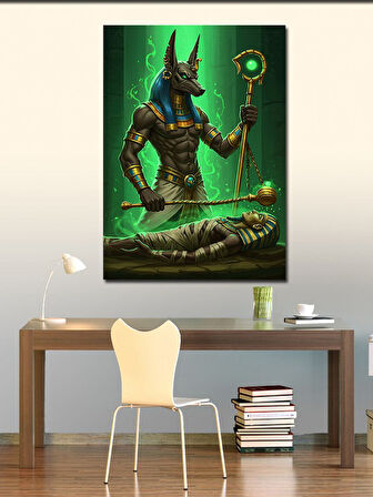 Kanvas Tablo Anubis ve Mısır Motifi