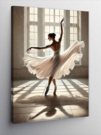 Kanvas Tablo Pencerede Balerin Kadın