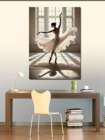 Kanvas Tablo Pencerede Balerin Kadın