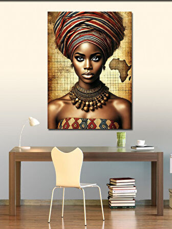 Kanvas Tablo Afrikalı Kadın Portresi