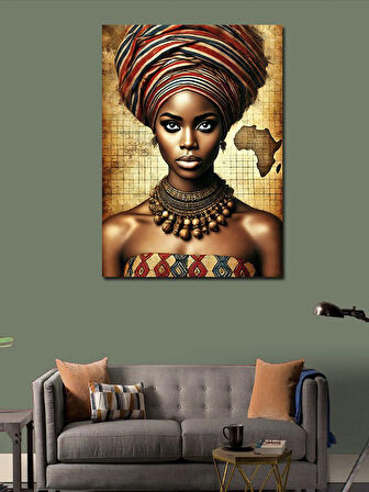 Kanvas Tablo Afrikalı Kadın Portresi