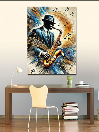 Kanvas Tablo Saksafon Çalan Adam