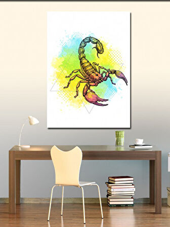 Kanvas Tablo Renkli Akrep Motifi