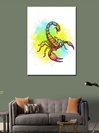 Kanvas Tablo Renkli Akrep Motifi