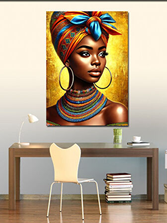 Kanvas Tablo Afrikalı Kadın Portresi