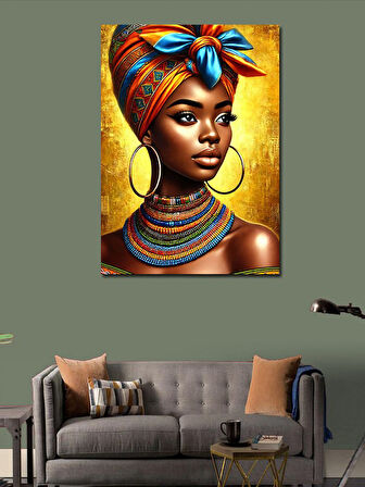 Kanvas Tablo Afrikalı Kadın Portresi