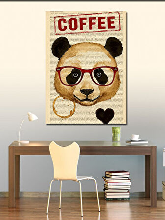 Kanvas Tablo Kahve Seven Panda