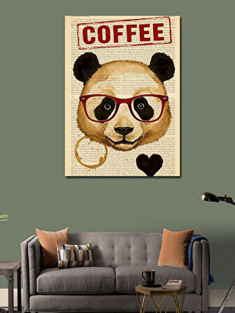 Kanvas Tablo Kahve Seven Panda