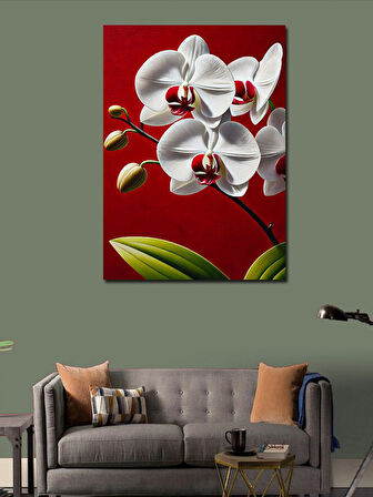 Kanvas Tablo Beyaz Orkide Çiçeği
